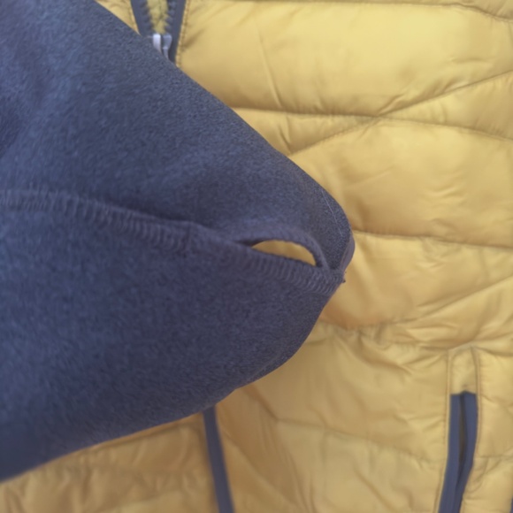L.L. Bean Mens S Yellow/Gray Goose Down 850 Puffer Front Fleece Jacket - Picture 6 of 7
